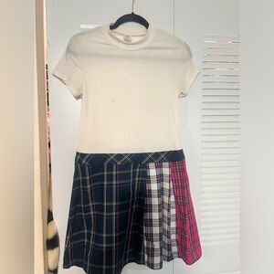 Big Girl Off white & Plaid dress size XXL